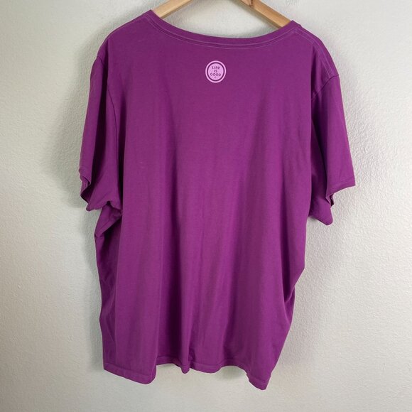 Life Is Good Womens Plus XXXL Crusher Top Purple Heart Graphic Cotton Shirt - Picture 8 of 9